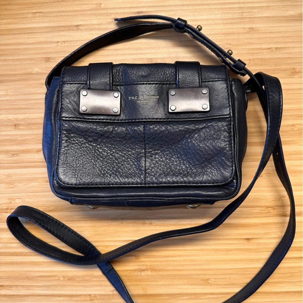 Rag & Bone mini pilot black leather crossbody bag - Picture 2 of 15